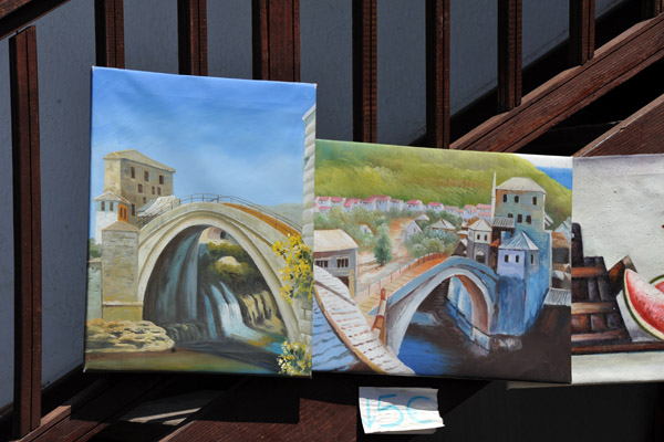 Paintings of the Old Bridge for sale in Mostar