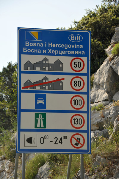 Bosnia & Hercegovina speed limit sign, Neum