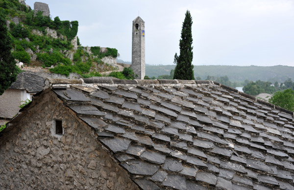 Thick slate roofs typical of the area