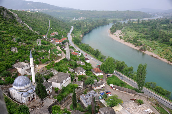 Amazing view of the town of Počitelj and the Neretva River from the Citadel