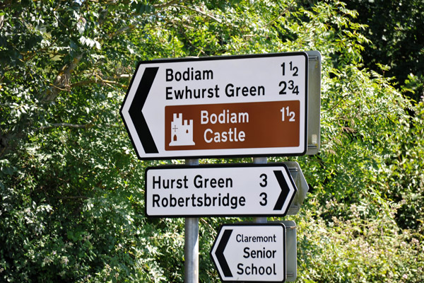 Bodiam Castle is in East Sussex, around 1 hour southeast of Gatwick Airport