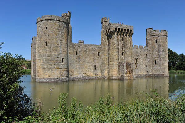 The ruins of Bodiam Castle are beautiful with the surrounding moat