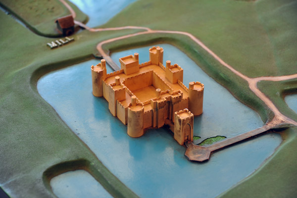 Model of Bodiam Castle before its partial destruction