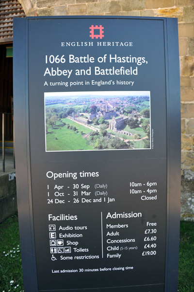 Opening hours for Battle Abbey