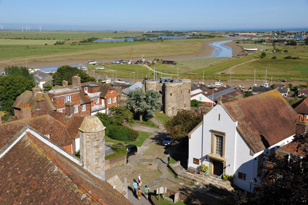 Methodist Church and Rye Castle, southeast view from St. Mary's Church