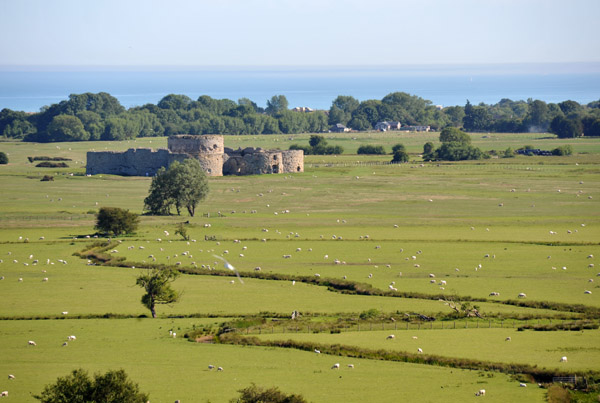 Camber Castle standing along in the fields between Rye and the Channel Coast
