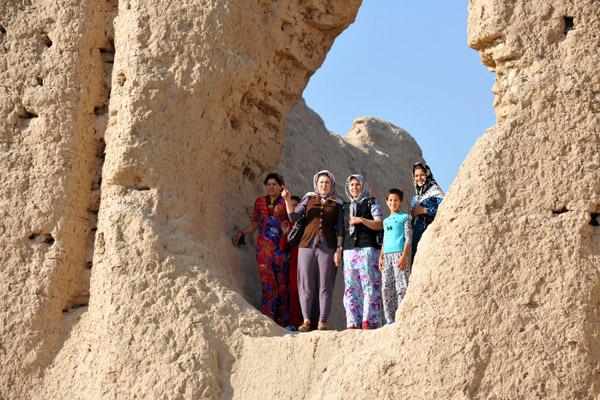 A group of Turkmen tourists visiting Merv