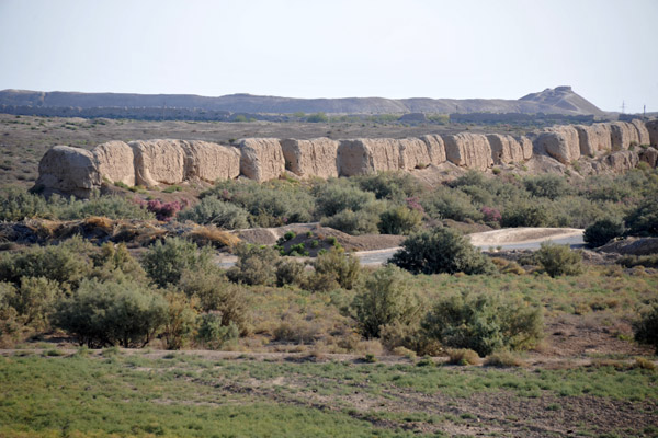 The walls of Soltangala, or Sultan's Fortress, the largest of Merv's 5 ancient walled cities