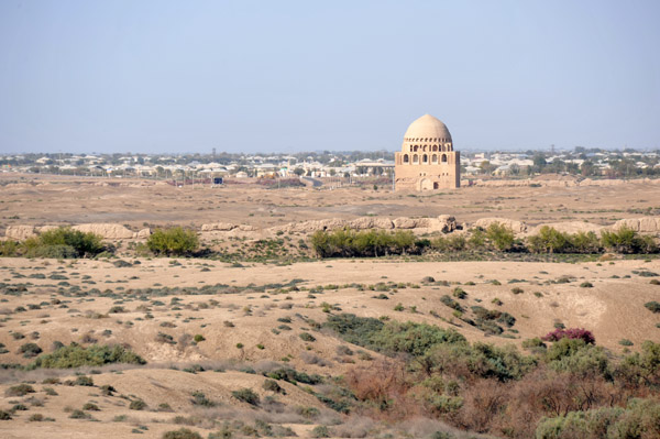 The Mausoleum of Sultan Sanjar in the center of the Soltankala to the west of the Erk Kala and Giaur Kala