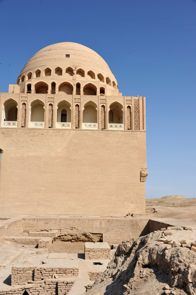 Heavily restored Mausoleum of Sultan Sanjar