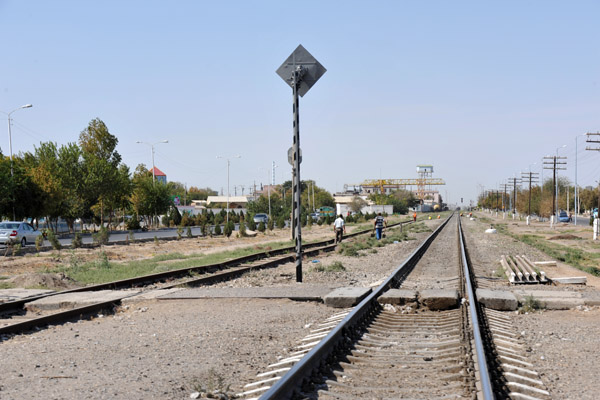 The Turkmenistan Railway passing through Merv
