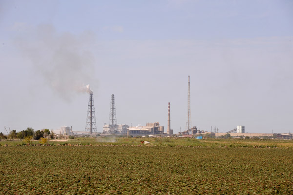 Cotton fields and industry in Trkmenabat