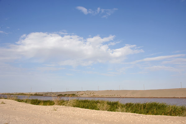 Canal along the road to the Uzbekistan border post at Farab