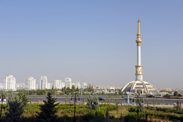 Turkmenistan Independence Monument is the main feature of a vast park 800m x 1700m