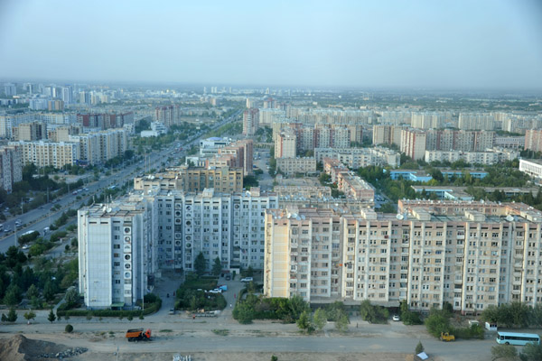 View north towards the city center of Ashgabat