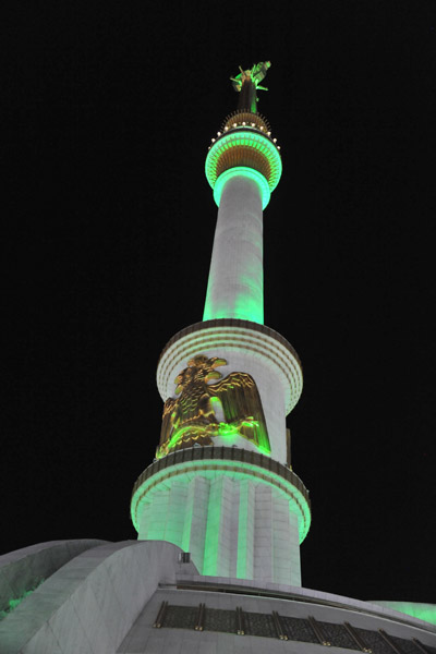 Turkmenistan Independence Monument at night