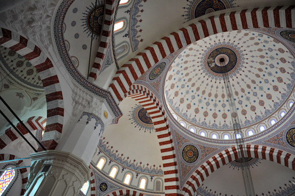 Inside the main prayer hall of the Ertuğrul Gazi Mosque