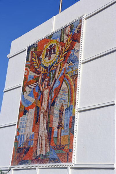 Mosaic on a building in central Ashgabat