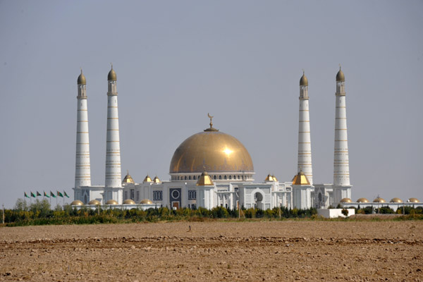 The mosque was built on the site where President Niyazov's mother was killed during the devastating earthquake of 1948