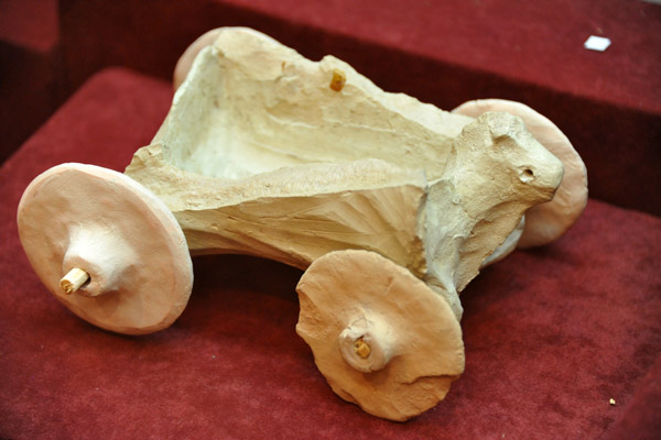 Toy cart from Altyndepe, 3000-2000 BC - earliest evidence of the wheel in Central Asia