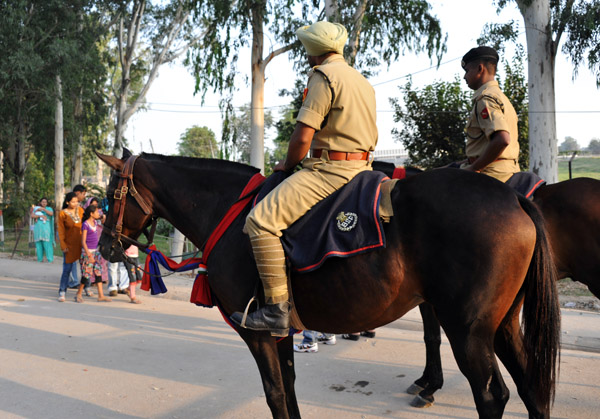Mounted soldiers of the Indian Border Security Force
