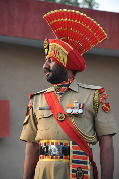 The officer in charge of the ceremony on the Indian side