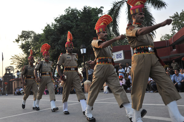 Parade of India BSF soldiers with fast arm swinging march