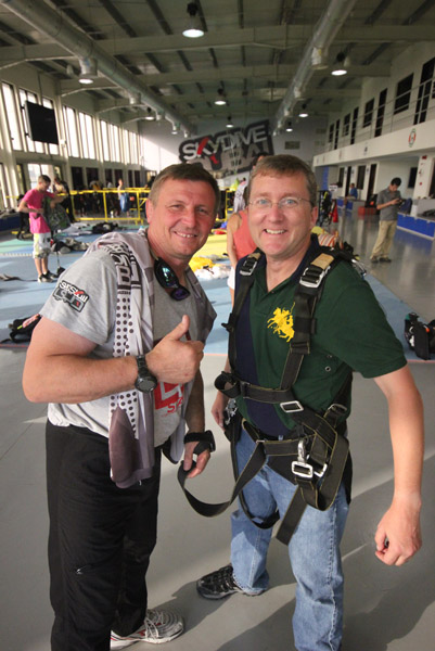 Harnessed up with my Russian instructor
