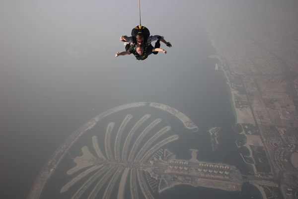 Skydiving over Palm Jumeirah
