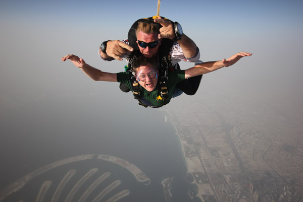 The free fall was just under one minute - one very long minute