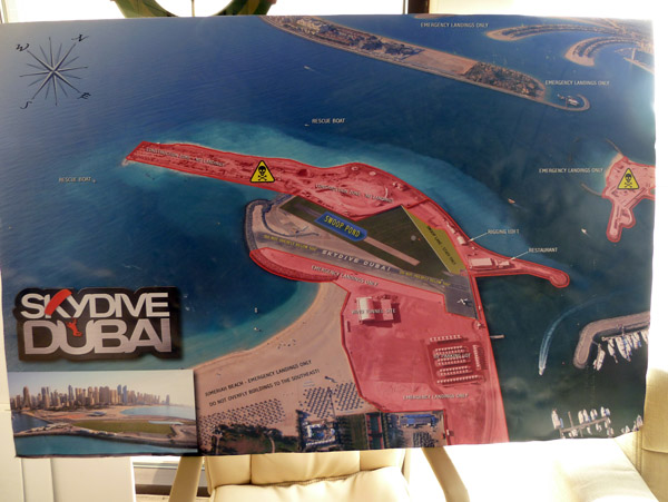 Map of the Skydive Dubai jump zone