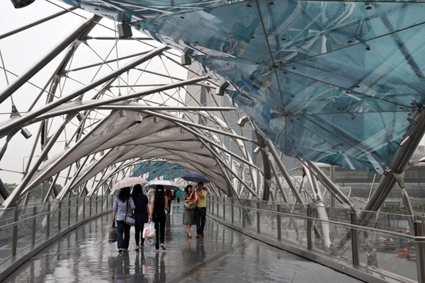 Foot bridge leading to Marina Bay Sands