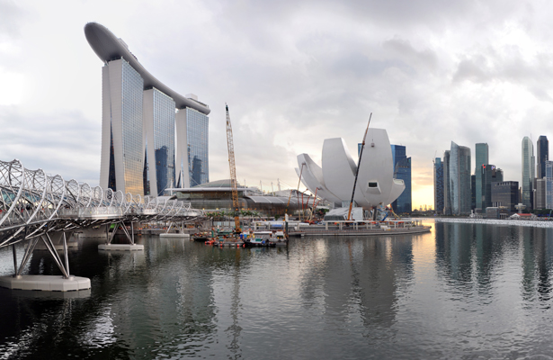 Panoramic view of the Marina Bay Sands
