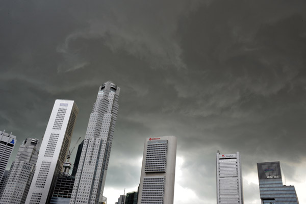 Singapore Skyline, Stormy Day