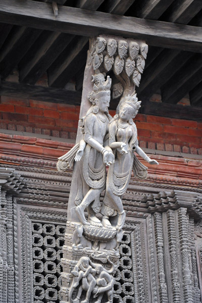 Carved beams on the Basantapur Tower