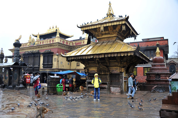 Swayambhunath Temple on a cold and rainy February day