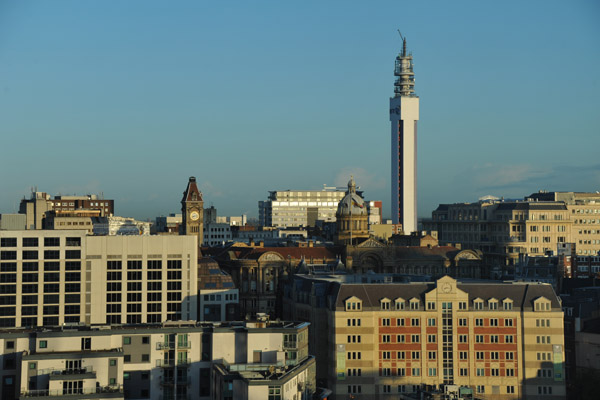 Central Birmingham with the BT Tower from the Radisson Hotel