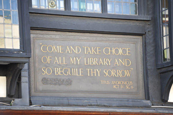 Come and take choice of all my Library and so beguile thy sorrow Titus Andronicus