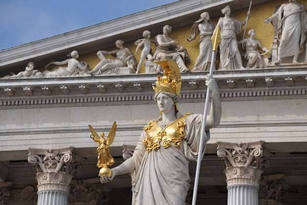 Statue of Pallas Athena in front of the Austrian Parliament