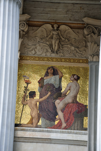 Mosaic at the main entrance to the Austrian Parliament, left side