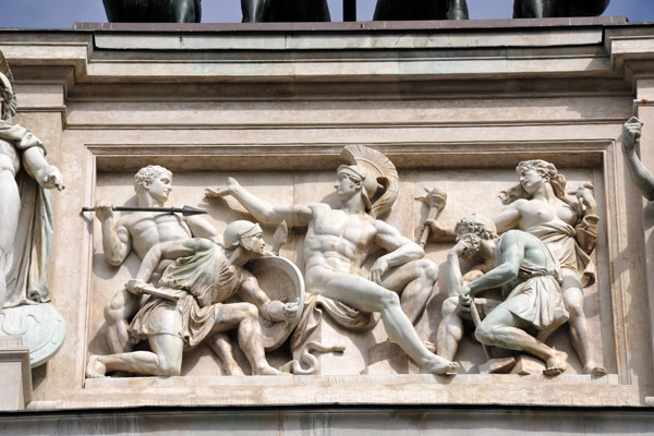 Detail of the sculpture group Taktik on the Austrian Parliament
