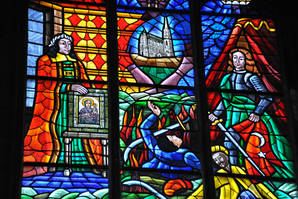 Votivkirche - Stained Glass Window detail - the defeat of the Turks