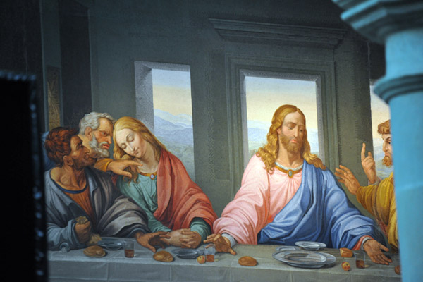 Mosaic of Leonardo da Vinci's Last Supper by Giacomo Raffaelli, Minoritenkirche