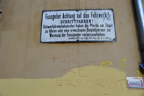 Tourist Are Terrorist graffiti - Vienna