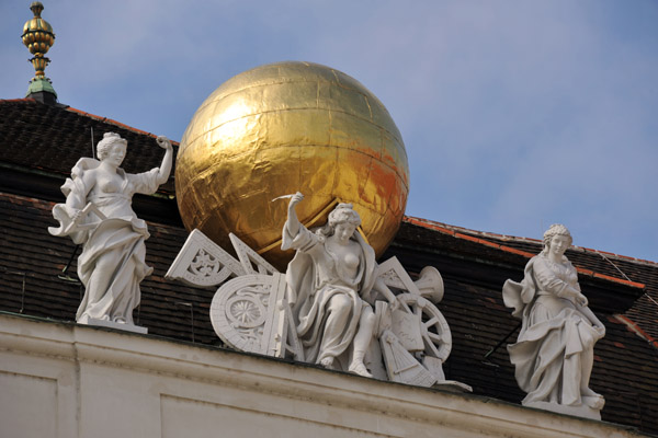 Golden sphere, Imperial Library, Josefsplatz, Vienna Hofburg