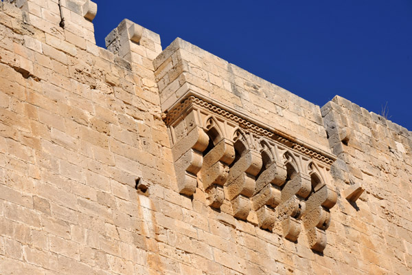 Machicolation over the entrance to the keep of Kolossi Castle