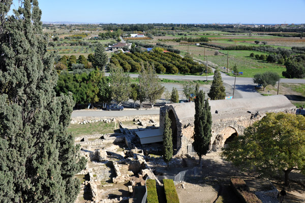 View to the east with the ruins at the base of Kolossi Castle