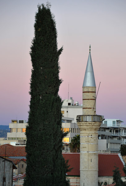 Minaret of the Grand Mosque of Limassol at sunset