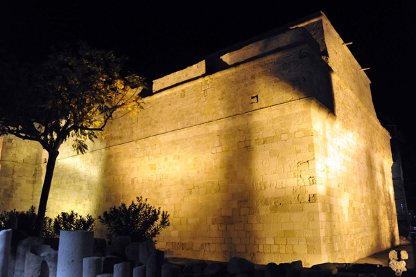 Limassol Castle illuminated at night