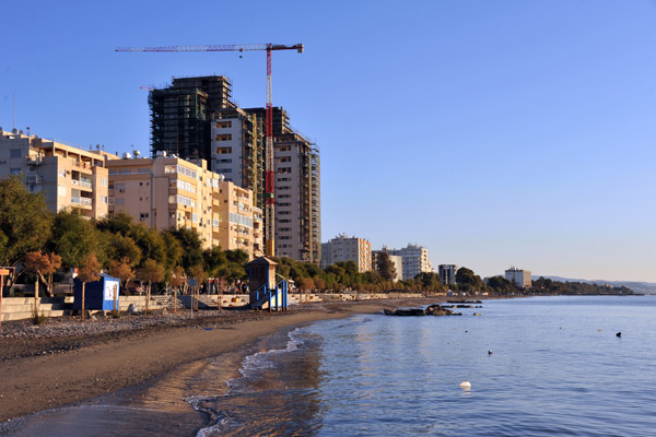 Looking east along the coast of Limassol